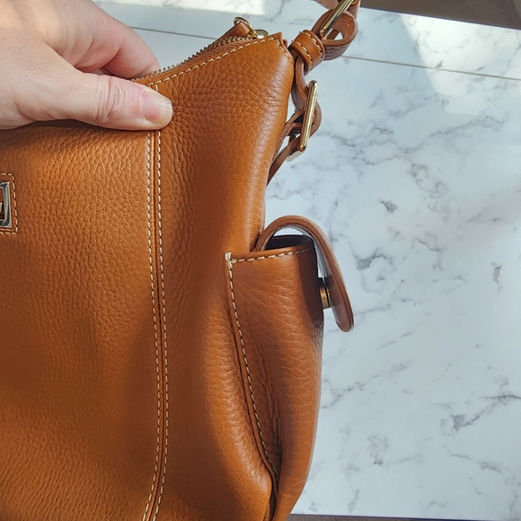 Dooney & Bourke Brown Leather Shoulder Bag - Picture 2 of 13
